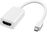 🖥️ адаптер deorna mini displayport к hdmi - конвертер thunderbolt в hdmi для macbook air/pro, microsoft surface pro/dock, мониторов, проекторов и других устройств - 1 шт., белый логотип