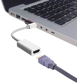 img 3 attached to 🖥️ Адаптер DEORNA Mini DisplayPort к HDMI - конвертер Thunderbolt в HDMI для MacBook Air/Pro, Microsoft Surface Pro/Dock, мониторов, проекторов и других устройств - 1 шт., белый