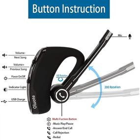 img 1 attached to 🎧 Беспроводная гарнитура Oluote Bluetooth Earhook - HD звонок с шумоподавлением, время разговора 8 часов, беспроводной наушник с микрофоном для вождения/бизнеса, совместим с iOS Android