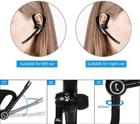 img 2 attached to 🎧 Беспроводная гарнитура Oluote Bluetooth Earhook - HD звонок с шумоподавлением, время разговора 8 часов, беспроводной наушник с микрофоном для вождения/бизнеса, совместим с iOS Android