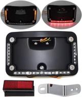 httmt- motorcycle black dual led laydown curved license plate bracket tag holder - compatible with softail springer classic & softail deluxe [p/n: mt388a-bk] logo