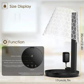 img 1 attached to Wireless Charger LED Desk Lamp - Multifunctional Honeycomb Design, Eye-Caring with 7 Lighting Modes, 7 Brightness Levels, Memory Function, Touch Control - Ideal for Bedside, Living Room, Office