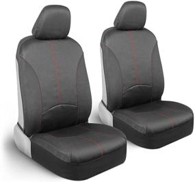 img 4 attached to 🚗 Motor Trend Waterproof Car Seat Covers with Red Stitching - Durable Neoprene Seat Protectors for Front Seats, Easy Installation, Universal Fit Interior Accessories for Auto Truck Van SUV - SpillGuard Technology