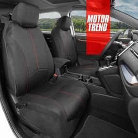 img 2 attached to 🚗 Motor Trend Waterproof Car Seat Covers with Red Stitching - Durable Neoprene Seat Protectors for Front Seats, Easy Installation, Universal Fit Interior Accessories for Auto Truck Van SUV - SpillGuard Technology