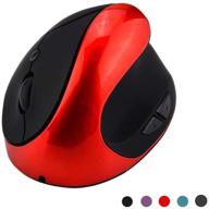 🖱️ red wireless mouse 2.4g with ergonomic design, adjustable dpi, rechargeable battery, and nano receiver for computer, notebook, pc, laptop, macbook logo