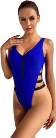 img 4 attached to SheIn Womens Contrast Swimwear Swimsuit Women's Clothing