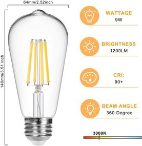 img 3 attached to Dimmable Filament Incandescent Equivalent FANDBO