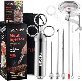 img 4 attached to Enhance Your Grilled Pork with itsWezone Professional Stainless Steel BBQ Meat Injector Kit – Includes 3 Flavor-Boosting Needles