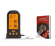 waterproof meat thermometer for cooking and grilling - instant read, accurate digital food thermometer with timer - works with grill, oven, bbq, smoker, fryer - includes ebook via email logo