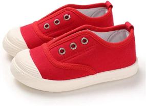 img 4 attached to 👟 Stylish and Comfortable Toddler Canvas Sneakers for Boys