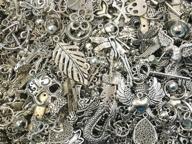 📿 pepperlonely brand: 30pc assorted size antiqued silver tone charms, bails, jumprings & cameo bezel kit - enhance your jewelry crafts! logo