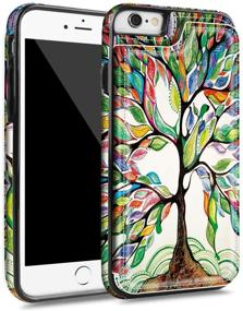 img 3 attached to Premium Leather Wallet Case for iPhone 7, 8, SE2 2020 - Lucky Tree Design