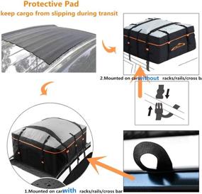 img 1 attached to Enhance Your Car's Storage with AUPERTO Car Rooftop Cargo Carrier Bag - Spacious 19 Cubic Feet Heavy Duty RoofBag with Non-Slip Mats/Lock/Carry Bag - Fits Cars with or Without Rack