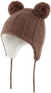 «зимняя уютная шапочка с ушками и помпоном от llmoway для малышей и маленьких детей с подкладкой из флиса» логотип
