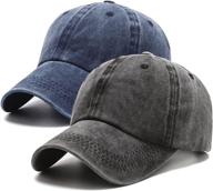 packs of pffy vintage washed distressed baseball cap: optimized dad golf hat for men & women logo