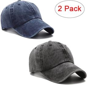 img 3 attached to Packs of PFFY Vintage Washed Distressed Baseball Cap: Optimized Dad Golf Hat for Men & Women