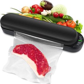 img 4 attached to 🖤 Black Vacuum Sealer Machine - Compact Rechargeable Automatic Food Sealer