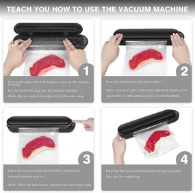 img 3 attached to 🖤 Black Vacuum Sealer Machine - Compact Rechargeable Automatic Food Sealer