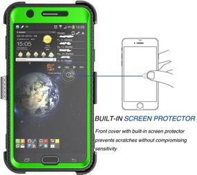 img 2 attached to 📱 Tekcoo Galaxy J7 Sky Pro Case, Tekcoo Galaxy J7 V/J7V/J7 Perx Holster Clip, TShell Full Body Case Cover with Built-in Screen, Locking Secure Swivel Belt Kickstand Phone Cover for Samsung J7 2017 - Green