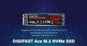 img 1 attached to Digifast Ace 512 ГБ M.2 NVMe SSD: Скорость чтения 3400 МБ/с, записи 2100 МБ/с.