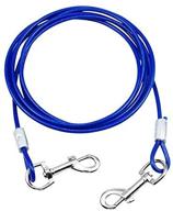 premium hqdeal 10ft (3 meter) dog tie out cable: ideal for dogs up to 176lbs, all breeds - blue logo