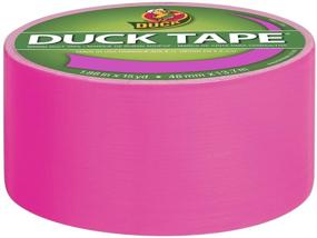 img 2 attached to 🦆 Duck Brand 868088 X-Factor Neon Colored Duct Tape in Funky Flamingo - 1.88" x 15 Yards (Single Roll)