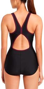 img 1 attached to 👙 Speedo Women's Keyhole Racerback One Piece Swimsuit with Moderate Cut