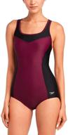 👙 speedo women's keyhole racerback one piece swimsuit with moderate cut logo