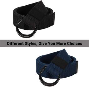 img 2 attached to ITIEZY Canvas Double Military Striped Men's Accessories for Belts