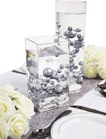 img 3 attached to 🌸 Evershine Silver Floating Pearl Vase Filler - Assorted Sizes, No Hole, with Transparent Water Gel Beads