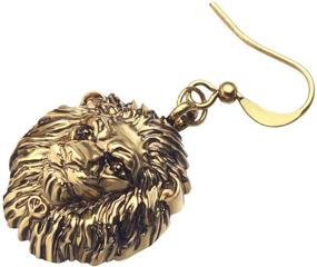 img 1 attached to 🦁 WEVENI Lion Head Earrings Dangle Drop Jewelry for Girls Women Ladies Gift, Alloy Antique Gold Silver Plated, Stainless Steel