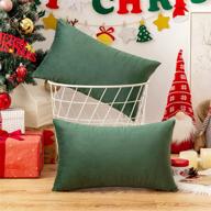 🎄 anroduo pack of 2 christmas velvet throw pillow covers - soft and stylish home decorations - army green - 12x20 inch logo