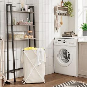 img 2 attached to HOOBRO Greige Over The Toilet Storage Rack, 3 Tier Industrial Cabinet for Bathroom Space Saving, Easy Assembly & Stability - BG42TS01