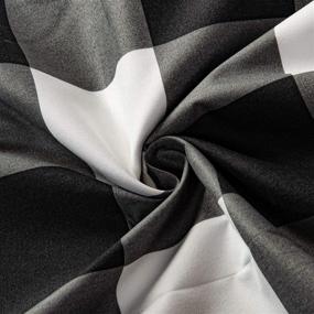 img 3 attached to Набор чехла для одеяла "Королева" черно-белого цвета с застежкой-молнией и шнуровкой на углах - ультрамягкий набор чехлов для одеял из микрофибры с клетчатым принтом "Буффало", 3 предмета, от NTBAY.