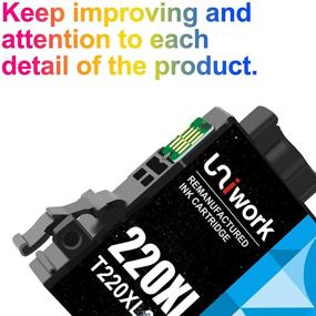 img 1 attached to Uniwork Remanufactured Ink Cartridge Replacement for Epson 220 XL 220XL T220XL - Works with WF-2750 WF-2760 WF-2630 WF-2650 WF-2660 XP-320 XP-420 Printer - 2 Black 1 Cyan 1 Magenta 1 Yellow