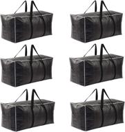 🎒 fouryouths heavy duty extra large moving bag storage tote backpack - 6 pack, black логотип