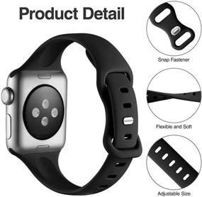 img 2 attached to 🍏 Muranne 5 паков Apple Watch ремешков: Стильные и прочные браслеты для iWatch SE & Series 7/6/5/4/3/2/1, Компактные и прочные силиконовые браслеты для мужчин и женщин.