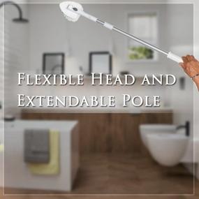 img 3 attached to 🧽 Home-X Extendable Tile and Tub Scrub Brush with Flexible Head - Up to 42 Inches