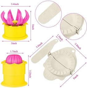 img 3 attached to 5-частный набор для приготовления вареных оладий и манты Potchen с пластиковым формовочным шаблоном и ложкой для начинки - идеальные инструменты для вкусных баоцзы и жяоцзы (желтый, розовый, бежевый)