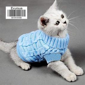 img 4 attached to 🐱 Evursua Pet Cat Sweater - Kitten Clothes for Cats and Small Dogs, Turtleneck Cat Clothes Pullover - Soft and Warm, Perfect Fit for Kitties, Chihuahuas, Teddies, Poodles, and Pugs