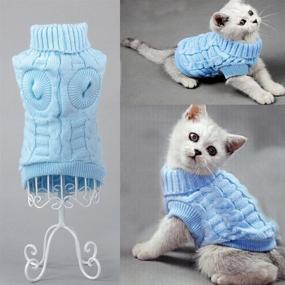 img 3 attached to 🐱 Evursua Pet Cat Sweater - Kitten Clothes for Cats and Small Dogs, Turtleneck Cat Clothes Pullover - Soft and Warm, Perfect Fit for Kitties, Chihuahuas, Teddies, Poodles, and Pugs