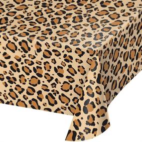 img 2 attached to Multicolor AOP Leopard Animal Print Plastic Tablecloth 54x108 - Creative Converting TABLECOVER PL - Discover Now!