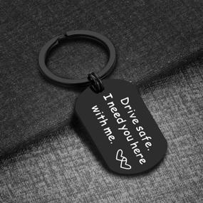 img 2 attached to 🚗 Stylish and Practical: Drive Safe Keychain for Boyfriend - Unique Valentine's Gift