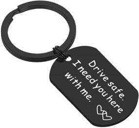 img 3 attached to 🚗 Stylish and Practical: Drive Safe Keychain for Boyfriend - Unique Valentine's Gift