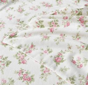 img 1 attached to Laura Ashley Home Flannel Collection Sheet Set, 100% Cotton, Ultra-Soft Brushed Flannel, Pre-Shrunk and Anti-Pill, Machine Washable Easy Care, Twin Size, Audrey Design