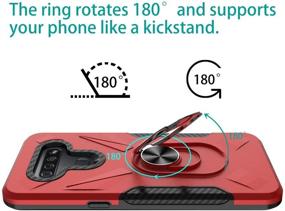 img 2 attached to 📱 Red Oladers for LG K51 Case - Metal Ring Holder, Magnetic Car Kickstand & Tempered Glass Screen Protector Included