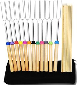 img 3 attached to 12-Pack Telescoping Rotating Marshmallow Roasting Sticks - 32 inches - Extendable Smores Sticks Forks for Fire Pit, Campfire, Camping, Bonfire, and Grill - Amestar