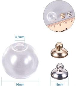 img 3 attached to 🌍 PH PandaHall 30pcs 16mm Mini Clear Glass Globe Bottle Wish Glass Ball Bottles for DIY Pendant Charms Stud Earring Making with 8mm Cap in Silver and Gold