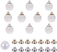 🌍 ph pandahall 30pcs 16mm mini clear glass globe bottle wish glass ball bottles for diy pendant charms stud earring making with 8mm cap in silver and gold logo