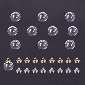 img 1 attached to 🌍 PH PandaHall 30pcs 16mm Mini Clear Glass Globe Bottle Wish Glass Ball Bottles for DIY Pendant Charms Stud Earring Making with 8mm Cap in Silver and Gold